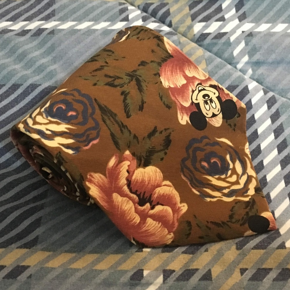 Walt disney mickey mouse floral tie